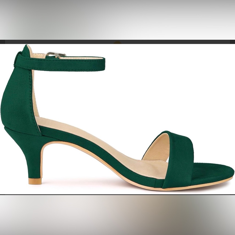Elegant Green Ankle Strap Heels